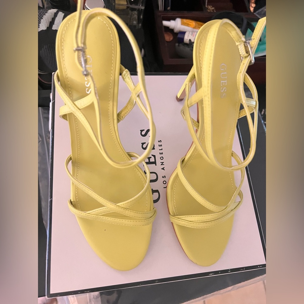 Guess Lemon Strappy Heels